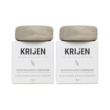 Krijen Has Detox Etkili Siyah Mineral & Kara Mürver Yüz Ve Vücut Temizleme Barı 95 Gr 2 Paketi