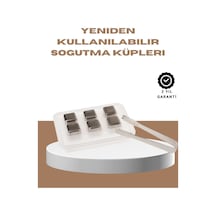 Yeniden Kullanılabilir 304 Çelik Metal Buz Küpleri 4'lü Set Gümüş