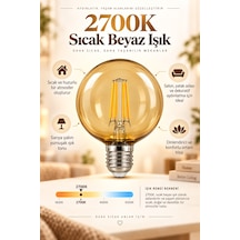 G95 Dimmerli Rustik Gün Işığı 2700k Amber Led Ampul Filament E27 Duylu Filamanlı Edison Ampül 1 Ad