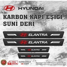 Hyundai Elantra Uyumlu Deri Karbon Kapı Eşiği Koruyucu Bant 4 Adet