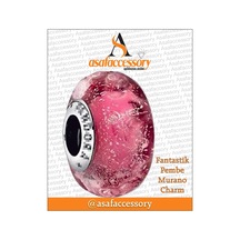 Fantastik Pembe Murano Charm Gümüş