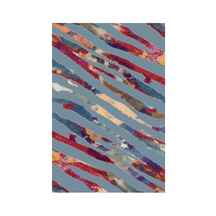 Kartela Halı Aira Halı Kaymaz Taban Makinede Yıkanabilir Halı Mavi - 60 X 90 Cm