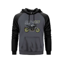 Yamaha Mt 09 Gri Renk Reglan Kol Sweatshirt Kapşonlu
