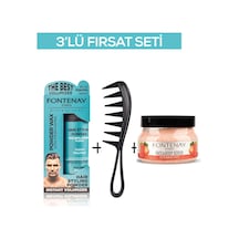 Fontenay Pudra Toz Wax Mavi 20gr + Şekil Tarağı 043 + Face And Body Scrub Çilekli 350ml 3'lü Set
