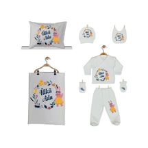 Pia Baby Gl 2200 İsme Özel Yastık Battaniye Zıbın Set Krem