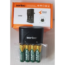 Varta Promo Paket 4 Adet Şarjlı 2600mah Aa Kalem Pil +sertec Stc-9v Aa-aaa Otomatik-hızlı Pil Şarj Cihazı