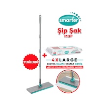 Smarter Yeni Şip Şak Mop + Yer Havlusu Otomatik El Değmeden Tüm Bezlerle Uyumlu Temizlik Seti Paspas