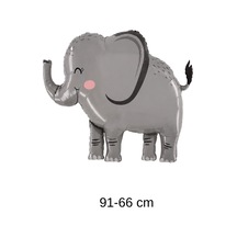 Fil Folyo Balon 91 66 Cm Safari Ve Orman Temalı Parti Süsü Gri