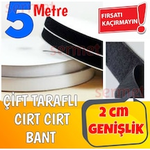 Beyaz Kablo Düzenleyici Cırt Cırt Bant 5 Metre 2 CM Çift Taraflı