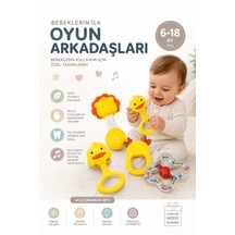Lucky King 4 Lü Bebek Çıngırak Seti Eğitici Ve Eğlenceli Oyuncak Seti 6-18 Ay Çok Renkli