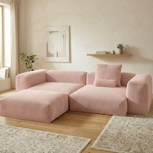 Relax Köşe Koltuk Takımı Sünger Koltuk Kanepe Divan Pembe