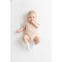 Tiffany Baby & Kids Müslin Orange Flower Tasarımlı Yaka Fırfırlı Üst Ekru