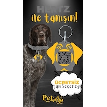Petjoo 26.Hertz Sarı-Gri Qr'lı Köpek Künyesi