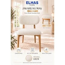 Jakarlı Kumaş Bohem Desen Tam Kaplama Elma Model Sandalye Kılıfı 2 Parça 1 Adet Krem - 937448492 Krem