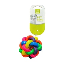 Nunbell Zilli Termoplastik Gökkuşağı Köpek Oyuncağı Top 7 Cm