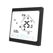 Mufunye BAC-002EL Dört Borulu Dijital Programlanabilir Akıllı Oda Termostatı Siyah - Beyaz A