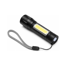 Powerdex Pd-5568 Plus Usb Şarjlı Mini El Feneri Cob Led Zoomlu 800 Metre Su Geçirmez Taşınabilir Güçlü Işıldak Kamp Acil Durum Outdoor