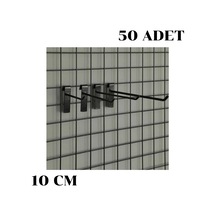 50 adet 10 Cm Tel Pano Kancası Raf Askısı Siyah