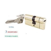 Yuma Tuzaklı Bilyalı Barel 3 Anahtarlı Kilit Sarı 68 Mm