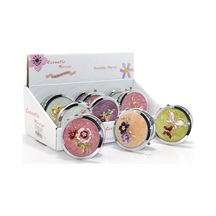10 Adet El Aynası Kabartmalı Desenli 7 Cm Taşınabilir Tutmalı Model, Hand Mirror, Pocket Mirror
