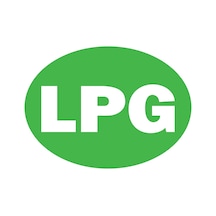 Lpg - Oto Sticker (Yeşil Zemin Üzerine Beyaz Yazı) 10X7 Cm