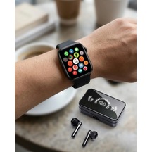 Akıllı Saat Ve Bluetooth Kulaklık Seti Amoled Ekran Uzun Batarya Ve Kablosuz Kullanım