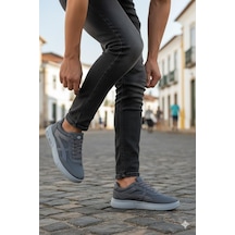 Fort 2308 Dks Keten Rahat Hafif Sneaker Erkek Ayakkabı Füme