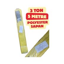 Klc 3 Ton 5 Metre Sarı Renk Sapan Polyester Spanzet Sağlam Yük Kaldırma Taşıma İndirme Halat 3t5m