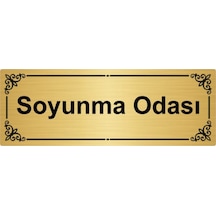 Soyunma Odası 7x20cm Altın Renk Metal Yönlendirme Levhası
