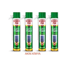 Somafix 4 Adet Somafix 750 Ml Poliüretan Köpük Genel Amaçlı Dolgu Köpüğü S811 Diğer