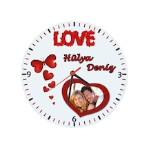 Sevgiliye Hediye Love Fotoğraflı Duvar Saati