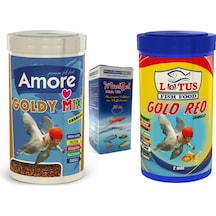 Goldy Mix Granules ve Red 1000ml Japon Balığı Yemi, Vitamin