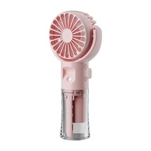 Taşınabililir Su Hazneli Mini Usb Şarjlı 3 Kademeli Askılı El Vantilatör Fan Soğutucu F4 Pembe