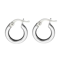 Oya Silver Kalın Gümüş Şarnel Kadın Halka Küpe 1.5x1.5cm