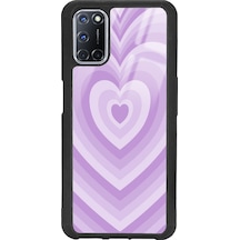 Oppo A72 Lila Kalp Tasarımlı Glossy Telefon Kılıfı Çok Renkli