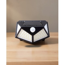 Sensörlü Güneş Enerjili Duvar Lambası, 100 Led, Ip65, 20w Çok Renkli
