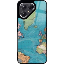 Tecno Pova 7 Pro Atlantic Map Tasarımlı Glossy Telefon Kılıfı Çok Renkli
