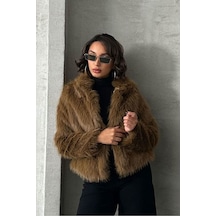 Verymoda Suni Kürk Kadın Mont- F1820 Kahve