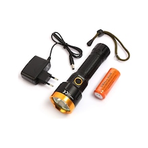 Powerdex Pd-6572 Enerji Tasarruflu Şarjlı Waterprof El Feneri Siyah
