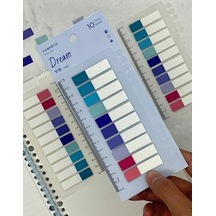 10 Yarım Renkli Cetvelli Dream Şeffaf Pet İndeks Sticker/index/post-it/postit/kitap Ayracı/not Kağıdı