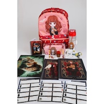 X Dekomus "magic Girl Collection" Hermione Granger Lisanslı Kırtasiye Seti İlkokul Ve Kalem Çantası,700 Ml Matara,a4 Defter,makas Altın