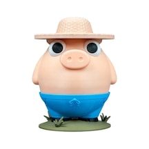 3dprototürk Çiftçi Domuz Kumbara 18 Cm Hareketli Para Alma Dekor 3d Baskı