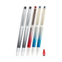 Mavi Siyah Kırmızı Pilot Kalem 5 Adet Uniball Eye Needle 0.7 Mm İğne Uçlu Pilot Kalem Ub-187s İ Tek Renk