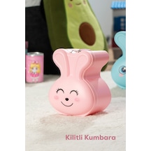 Porsima 041 Pvc Anahtarlı Kilitli Gülenyüz Kumbara Pembe 12,5x15,5cm