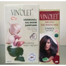 Vinolet Sarımsaklı Saç Bakım Şampuanı 350 ML + Arganlı Saç Bakım Yağı 125 ML