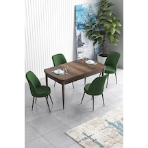 Canisa Han Serisi 70x114 Açılabilir Mdf Mutfak Masası Takımı Barok Desen Masa 4 Haki Yeşil Sandalye Masa Barok Sandalyeler Haki Yeşili