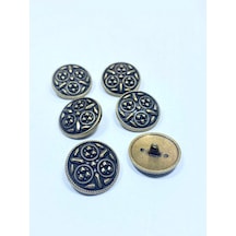 Trençkot Ceket Düğmesi / Metal Düğme / Antik Sarı / 2,5 Cm / 6 Lı