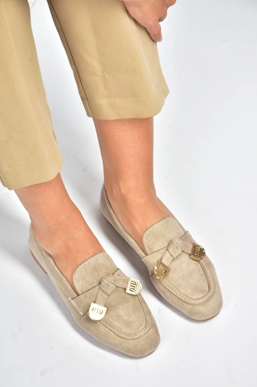 Fox Shoes V250017402 Vizon Süet Günlük Kadın Ayakkabı Vizon-süet