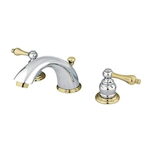 Kb974al Viktorya Dönemi Yaygın Metal Kollu Lavabo Bataryası, Cilalı Krom Ve Cilalı Pirinç Açık Ceviz