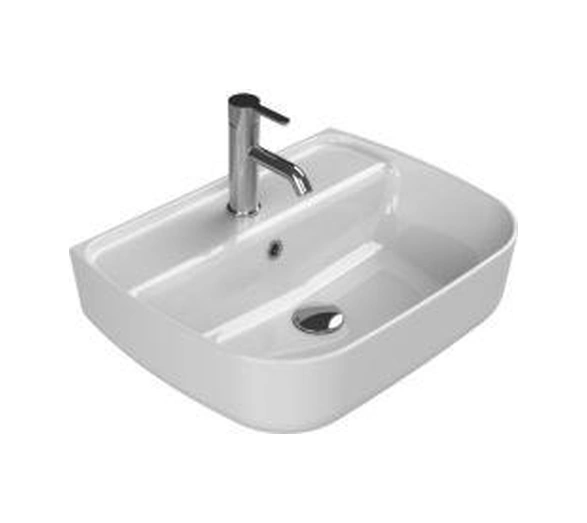 Turkuaz Aqua Tezgahüstü Lavabo 55 42 Cm Beyaz